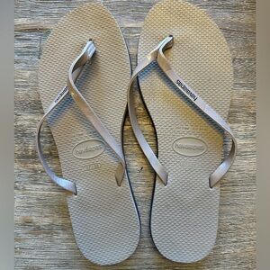 Havaianas Nude Beige Thong Flip Flops Women’s 7/8 Brazil
